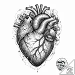 A human heart, that is a beautiful, intricate… – tattoo sketch (№1752015273_0, 08.07.2025 22:54) — tattoovalue.net