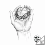 A human hand, holding a single, polished ston… – tattoo sketch (№1752015525_0, 08.07.2025 22:58) — tattoovalue.net