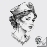A beautiful woman with her face half-covered… – tattoo sketch (№1752015698_0, 08.07.2025 23:01) — tattoovalue.net