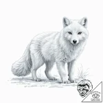 A beautiful, but determined arctic fox, hunti… – tattoo sketch (№1752016041_0, 08.07.2025 23:07) — tattoovalue.net