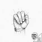 A human hand, clenched so tightly the knuckle… – tattoo sketch (№1752016385_0, 08.07.2025 23:13) — tattoovalue.net