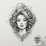 A beautiful woman with her hair made of swirl… – tattoo sketch (№1752016640_0, 08.07.2025 23:17) — tattoovalue.net