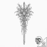 A beautiful but deadly thorny vine, wrapping… – tattoo sketch (№1752017067_0, 08.07.2025 23:24) — tattoovalue.net