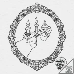 A human hand, lighting another person’s candl… – tattoo sketch (№1752018772_0, 08.07.2025 23:52) — tattoovalue.net