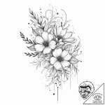 A beautiful, abstract floral pattern, with bl… – tattoo sketch (№1752018857_0, 08.07.2025 23:54) — tattoovalue.net