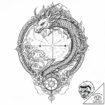 A beautiful, ornate sundial, with a single, c… – tattoo sketch (№1752019367_0, 09.07.2025 00:02) — tattoovalue.net
