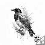 A beautiful, realistic crow, its feathers are… – tattoo sketch (№1752019884_0, 09.07.2025 00:11) — tattoovalue.net