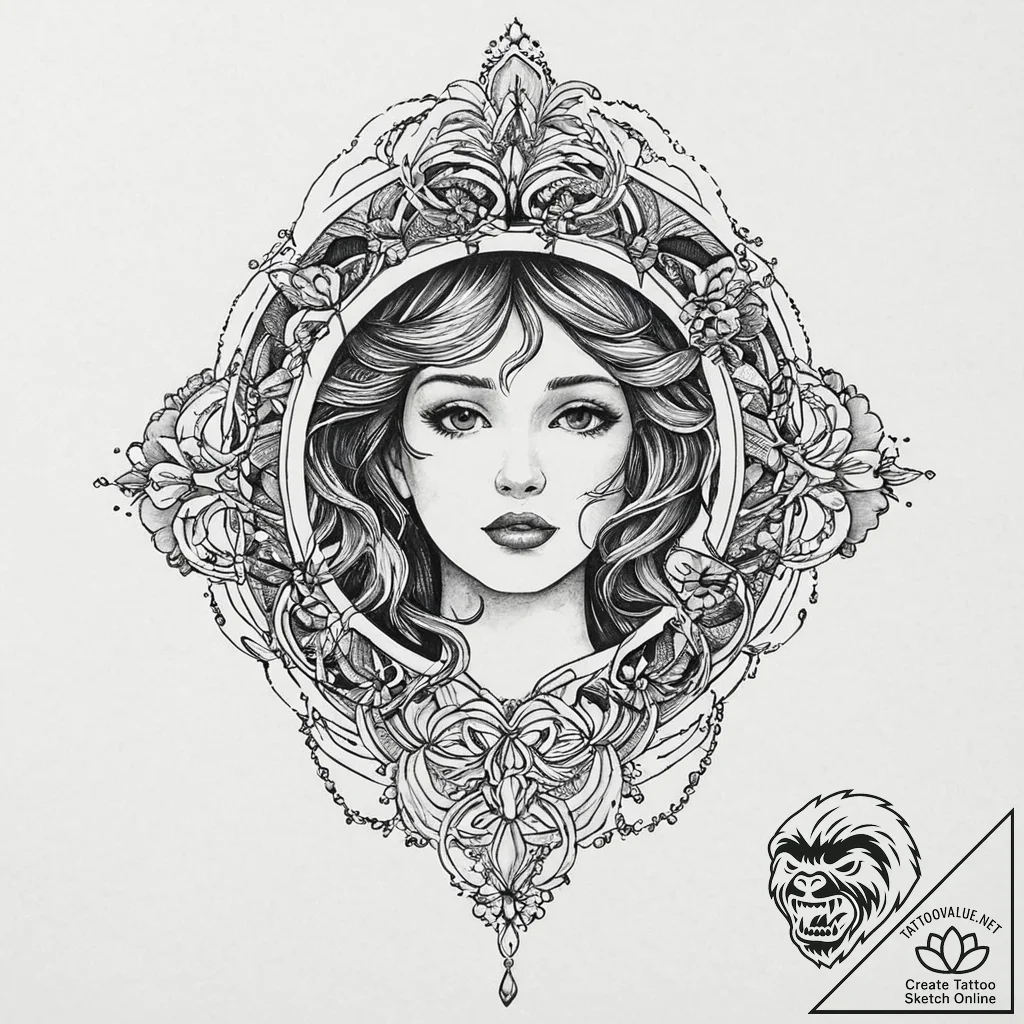 A single, abstract brush stroke, a beautiful... - tattoo sketch (№1752019968_0, 09.07.2025 00:12) — tattoovalue.net