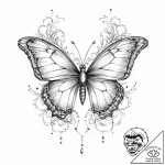 A beautiful, abstract butterfly, taking shape… – tattoo sketch (№1752020053_0, 09.07.2025 00:14) — tattoovalue.net