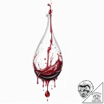 A realistic, dripping drop of red wine on the… – tattoo sketch (№1752020138_0, 09.07.2025 00:15) — tattoovalue.net