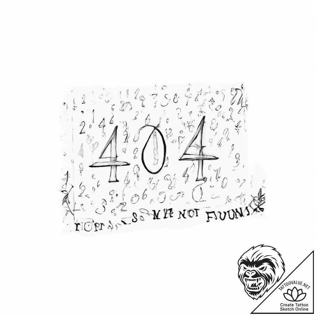 The numbers "404" (as in "hope not found") - tattoo sketch (№1752020731_0, 09.07.2025 00:25) — tattoovalue.net