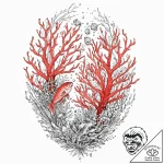 A beautiful, abstract underwater scene, with… – tattoo sketch (№1752020988_0, 09.07.2025 00:29) — tattoovalue.net