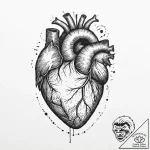 A human heart, but it is made of black, jagge… – tattoo sketch (№1752021073_0, 09.07.2025 00:31) — tattoovalue.net