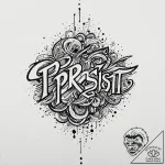 A single, powerful word “persist”, written in… – tattoo sketch (№1752021584_0, 09.07.2025 00:39) — tattoovalue.net