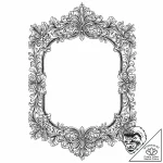 A beautiful, ornate mirror, but it shows a di… – tattoo sketch (№1752022439_0, 09.07.2025 00:53) — tattoovalue.net