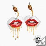 A pair of luscious, red lips, with a single d… – tattoo sketch (№1752022956_0, 09.07.2025 01:02) — tattoovalue.net