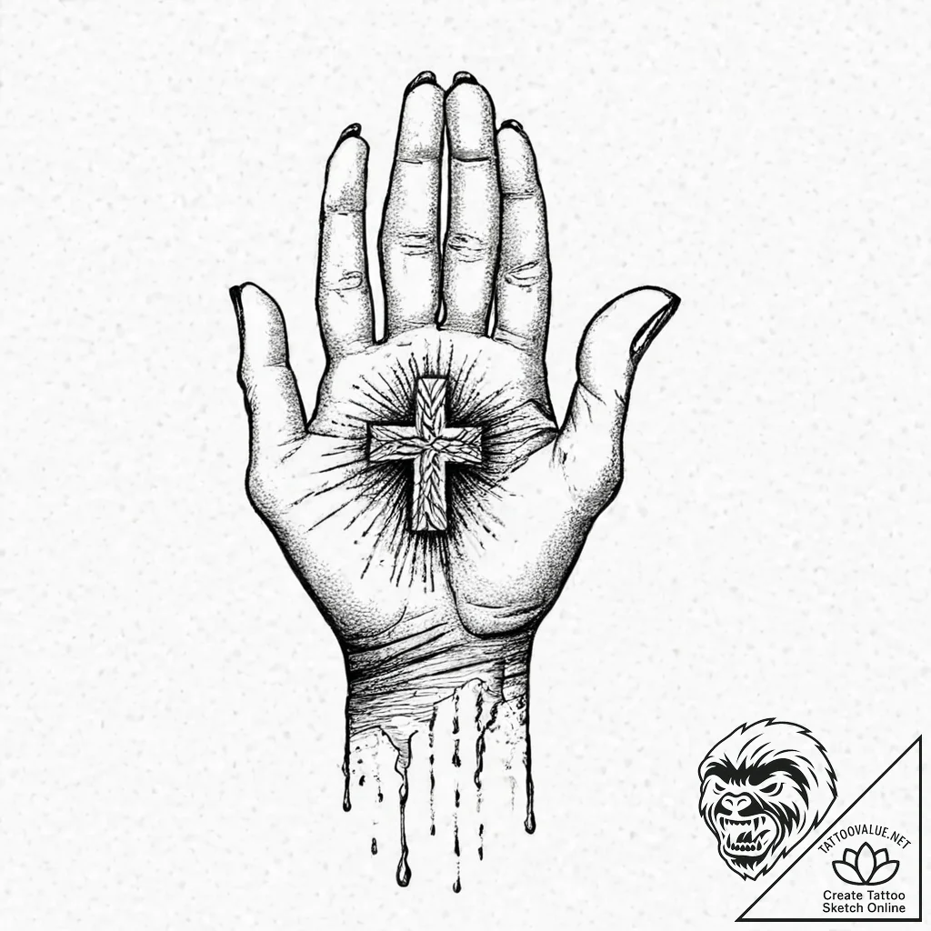 A drawing of a hand trying to hold onto a han... - tattoo sketch (№1752023551_0, 09.07.2025 01:12) — tattoovalue.net