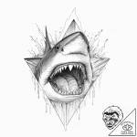 The jaws of a great white shark, open wide, t… – tattoo sketch (№1752053284_0, 09.07.2025 09:28) — tattoovalue.net