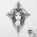 A beautiful, but deadly enchantress, casting… – tattoo sketch (№1752053452_0, 09.07.2025 09:30) — tattoovalue.net