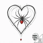 A realistic black widow spider, its red hourg… – tattoo sketch (№1752054731_0, 09.07.2025 09:52) — tattoovalue.net