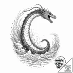 A beautiful, but deadly sea serpent, rising f… – tattoo sketch (№1752055151_0, 09.07.2025 09:59) — tattoovalue.net