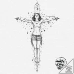 A girl whose body is covered in a map of the… – tattoo sketch (№1752055750_0, 09.07.2025 10:09) — tattoovalue.net