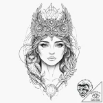 A beautiful woman as a modern representation… – tattoo sketch (№1752056006_0, 09.07.2025 10:13) — tattoovalue.net