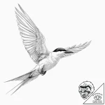 A powerful migratory arctic tern, the animal… – tattoo sketch (№1752056173_0, 09.07.2025 10:16) — tattoovalue.net