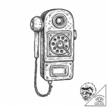 A drawing of a payphone, off the hook – tattoo sketch (№1752056428_0, 09.07.2025 10:20) — tattoovalue.net