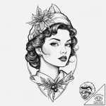 A beautiful woman whose lips are the color of… – tattoo sketch (№1752057881_0, 09.07.2025 10:44) — tattoovalue.net