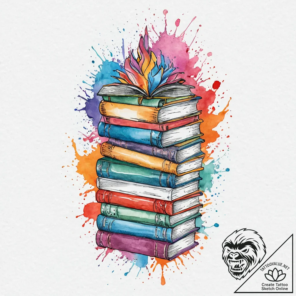 A person, whose body is a living library, off... - tattoo sketch (№1752057965_0, 09.07.2025 10:46) — tattoovalue.net
