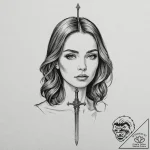 A beautiful woman with her face reflected in… – tattoo sketch (№1752059318_0, 09.07.2025 11:08) — tattoovalue.net