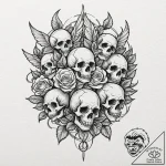 A powerful migratory bird flock, flying in a… – tattoo sketch (№1752059521_0, 09.07.2025 11:12) — tattoovalue.net