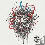 A phrase “chaos and poetry”, concept art for… – tattoo sketch (№1752059602_0, 09.07.2025 11:13) — tattoovalue.net