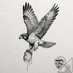 A powerful peregrine falcon, the fastest anim… – tattoo sketch (№1752060131_0, 09.07.2025 11:22) — tattoovalue.net