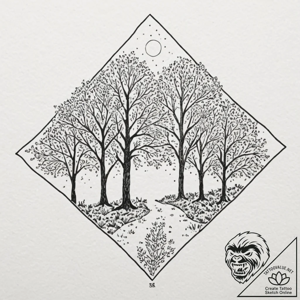A beautiful, abstract representation of the f... - tattoo sketch (№1752061560_0, 09.07.2025 11:46) — tattoovalue.net
