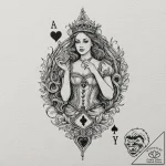 A human hand, holding a burning playing card,… – tattoo sketch (№1752061719_0, 09.07.2025 11:48) — tattoovalue.net