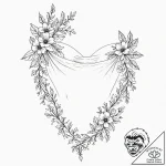 A beautiful, delicate floral pattern, peeking… – tattoo sketch (№1752061878_0, 09.07.2025 11:51) — tattoovalue.net