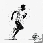 A marathon runner’s silhouette, crossing a fi… – tattoo sketch (№1752062916_0, 09.07.2025 12:08) — tattoovalue.net