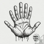 A single, black handprint, but the fingers ar… – tattoo sketch (№1752062999_0, 09.07.2025 12:09) — tattoovalue.net