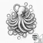 A mythological kraken, its tentacles are powe… – tattoo sketch (№1752063528_0, 09.07.2025 12:18) — tattoovalue.net