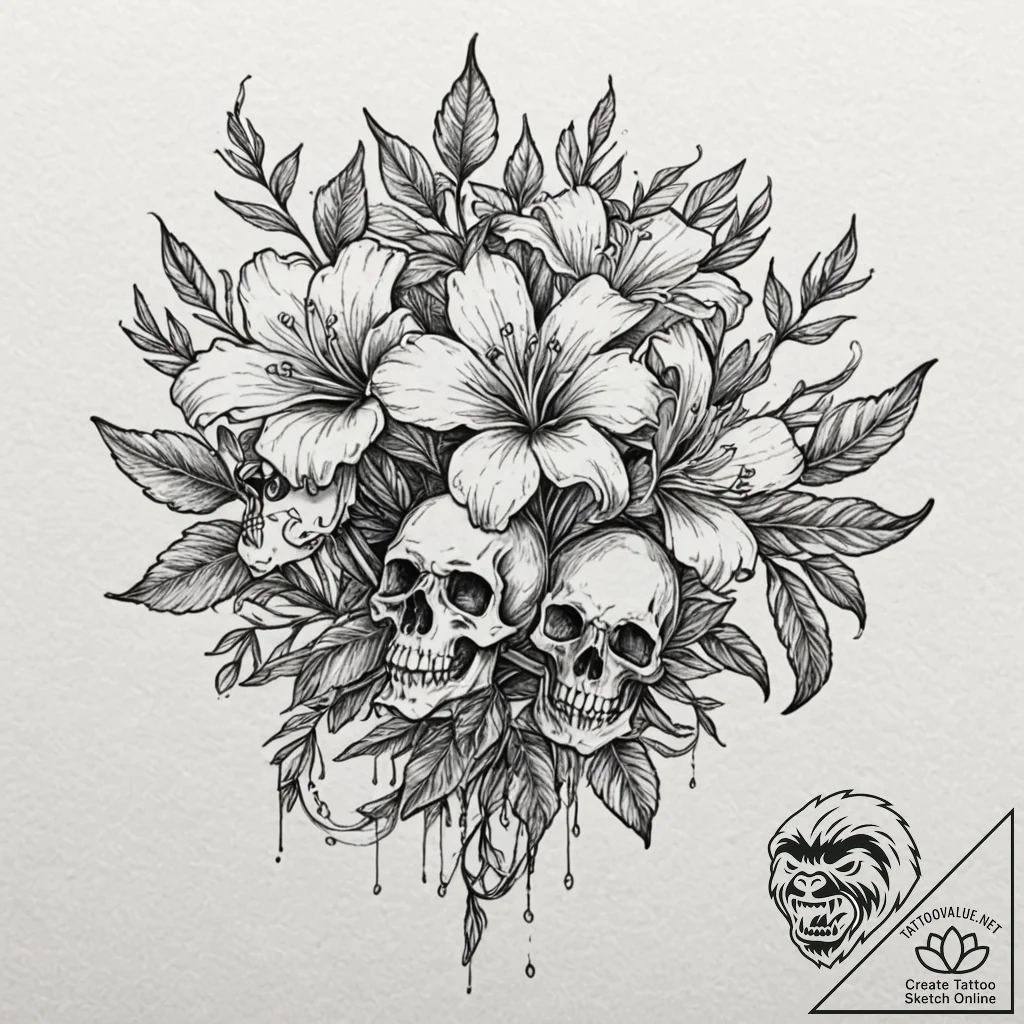 A beautiful but deadly poisonous flower, like... - tattoo sketch (№1752063607_0, 09.07.2025 12:20) — tattoovalue.net