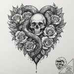 A snake, its body forming a heart shape, but… – tattoo sketch (№1752063766_0, 09.07.2025 12:22) — tattoovalue.net