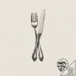 A single, perfect, polished silver cutlery pi… – tattoo sketch (№1752063849_0, 09.07.2025 12:24) — tattoovalue.net