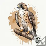 A beautiful, detailed drawing of a falcon, pe… – tattoo sketch (№1752064519_0, 09.07.2025 12:35) — tattoovalue.net