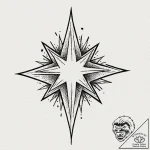 A simple, black star, a symbol of a small hop… – tattoo sketch (№1752064605_0, 09.07.2025 12:36) — tattoovalue.net