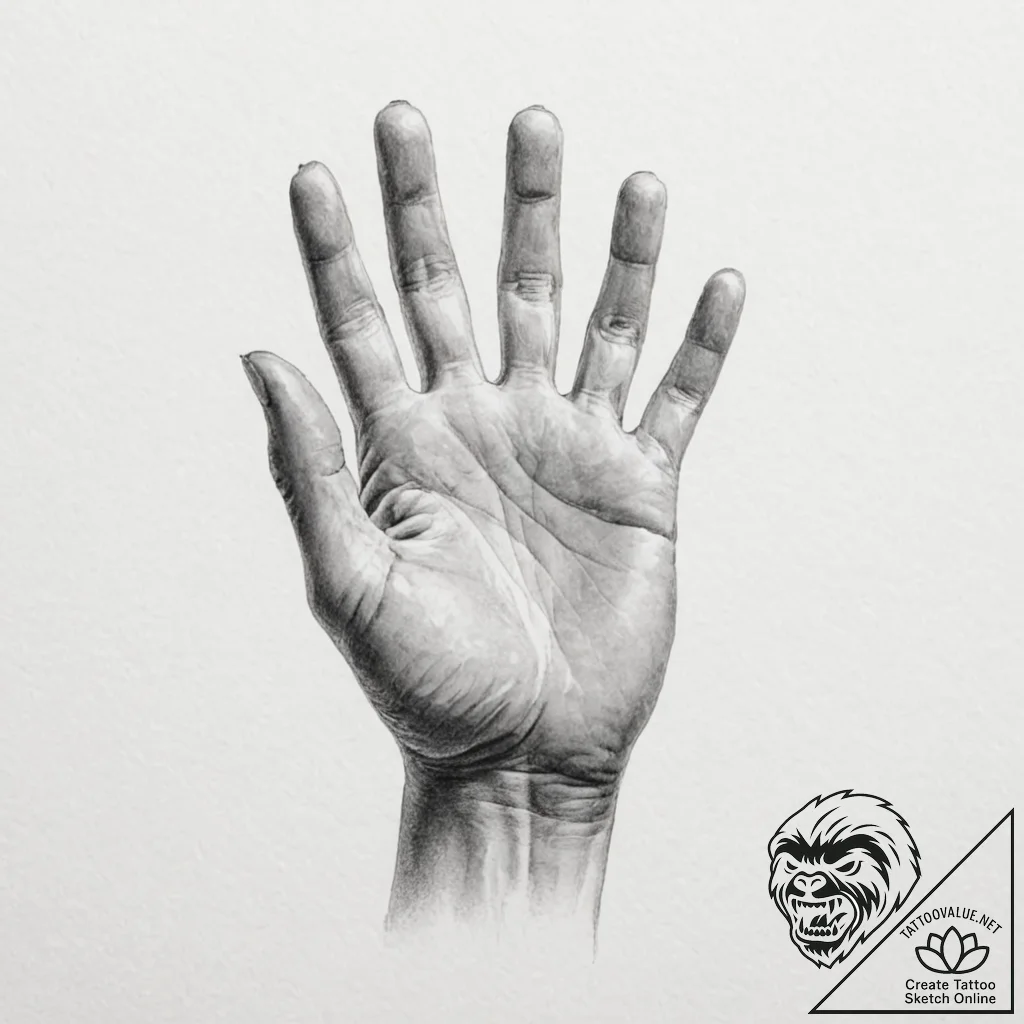 A human hand, reaching down to pull someone u... - tattoo sketch (№1752064775_0, 09.07.2025 12:39) — tattoovalue.net