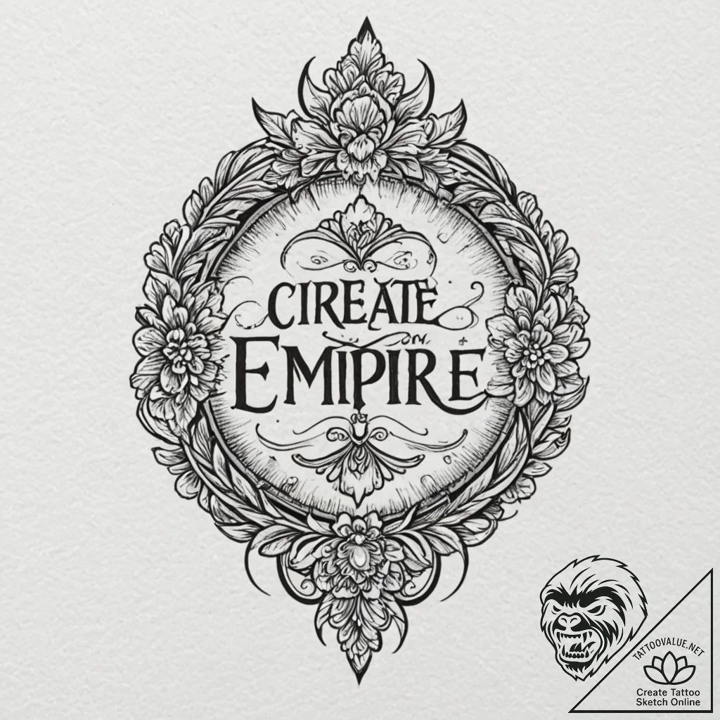 The phrase "create your own empire", tattoo l... - tattoo sketch (№1752065397_0, 09.07.2025 12:49) — tattoovalue.net