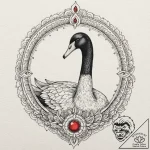 A beautiful, realistic black swan, with a sin… – tattoo sketch (№1752065554_0, 09.07.2025 12:52) — tattoovalue.net