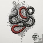 A snake, its body is made of swirling smoke,… – tattoo sketch (№1752066282_0, 09.07.2025 13:04) — tattoovalue.net
